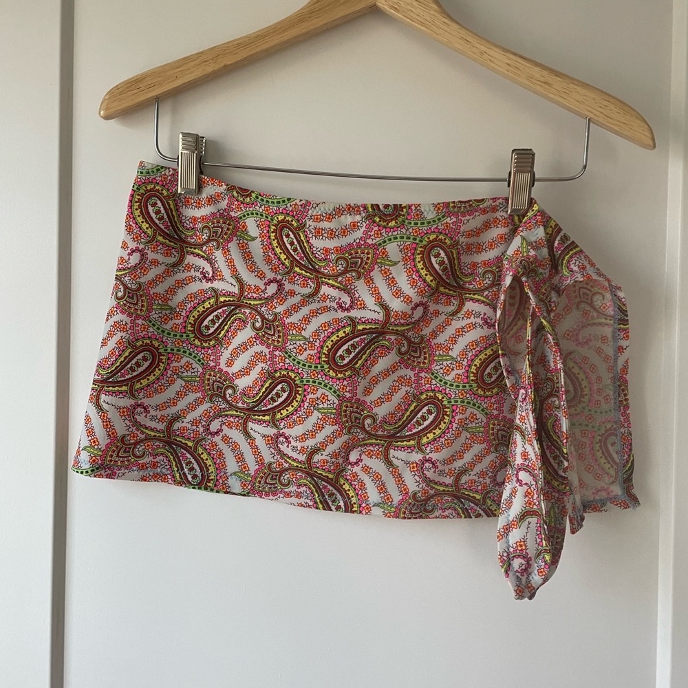 DKNY Swim Separates Wrap Paisley Print - multi colored pink yellow small